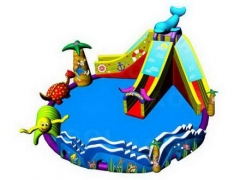 Top-selling Inflatable Water Park with Dolphin Water Slide