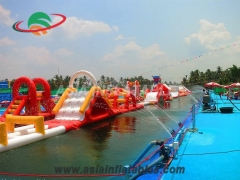 Inflatable Aqua Run Challenge Water Pool Toys and Balloons Show