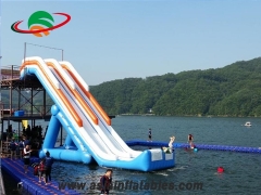 Customized Commercial Floating Giant Inflatable Aqua Water Park Flying Slide For Sale with wholesale price