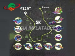 Innovativo corsa a ostacoli maniaco 5k, giochi di sport a ostacoli gonfiabili thunderdash 5k mob run
