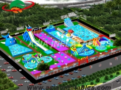 Gigante rimovibile parco di divertimenti gonfiabile