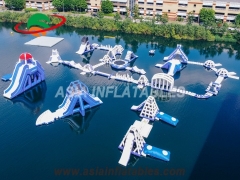 Alla moda Parco acquatico gonfiabile galleggiante per adulti, parco acquatico galleggiante per lago